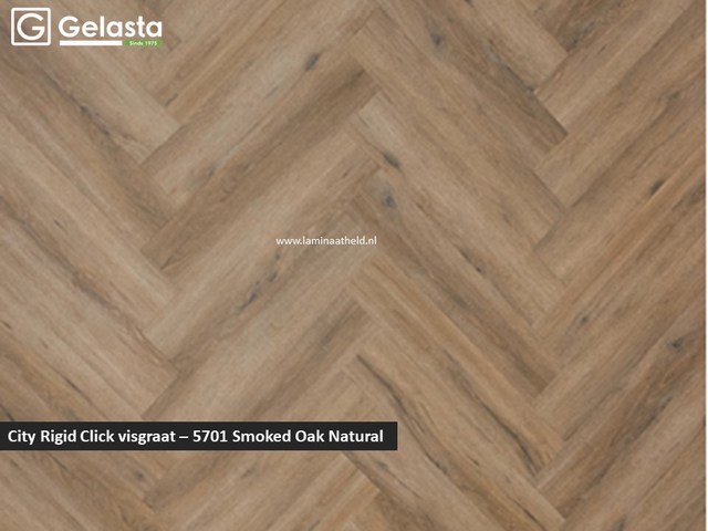 City Rigid Click visgraat - 5701 Smoked Oak Natural