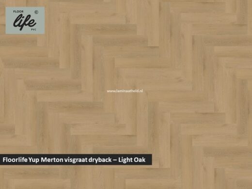 Floorlife Merton visgraat dryback pvc - Light Oak