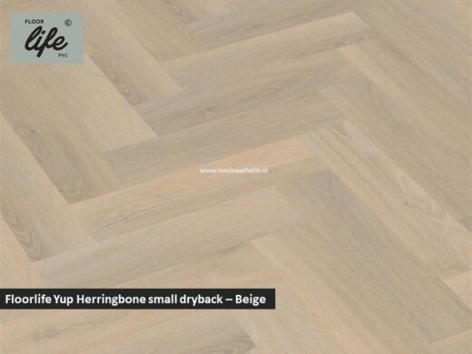 Floorlife Yup herringbone small dryback pvc - Beige