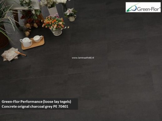 Green-Flor Performance Loose Lay tegels - Concrete original charcoal grey PE70401