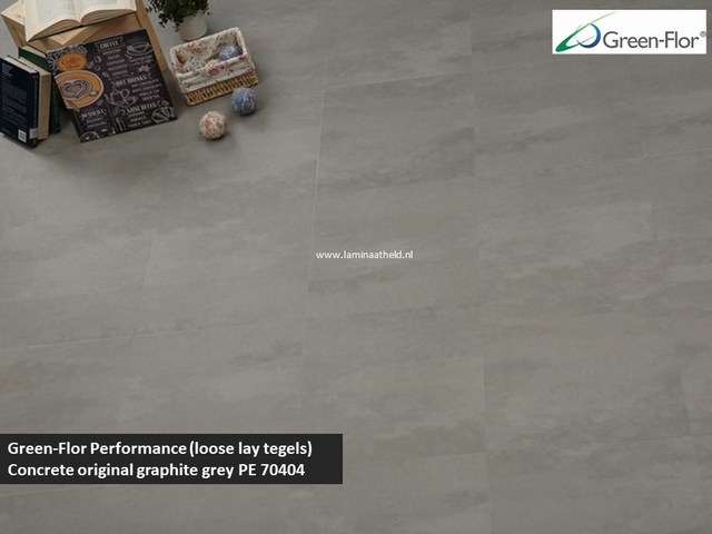 Green-Flor Performance Loose Lay tegels - Concrete original graphite grey PE70404